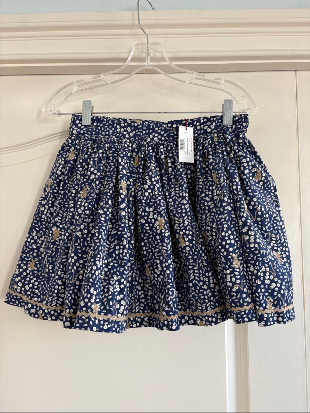 TROTTERS LONDON WOODLAND BUNNY CORDUROY SKIRT SIZE 10/11 Girls NWT